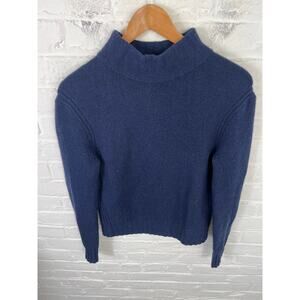 J. Crew Women's Mockneck Sweater Long Sleeves in Supersoft yarn Blue Size S